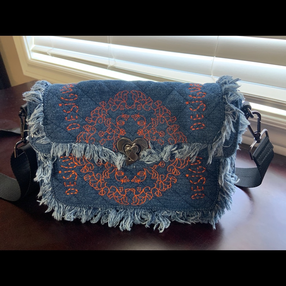 Beautiful Desigual denim bag with lots of separated pockets inside
